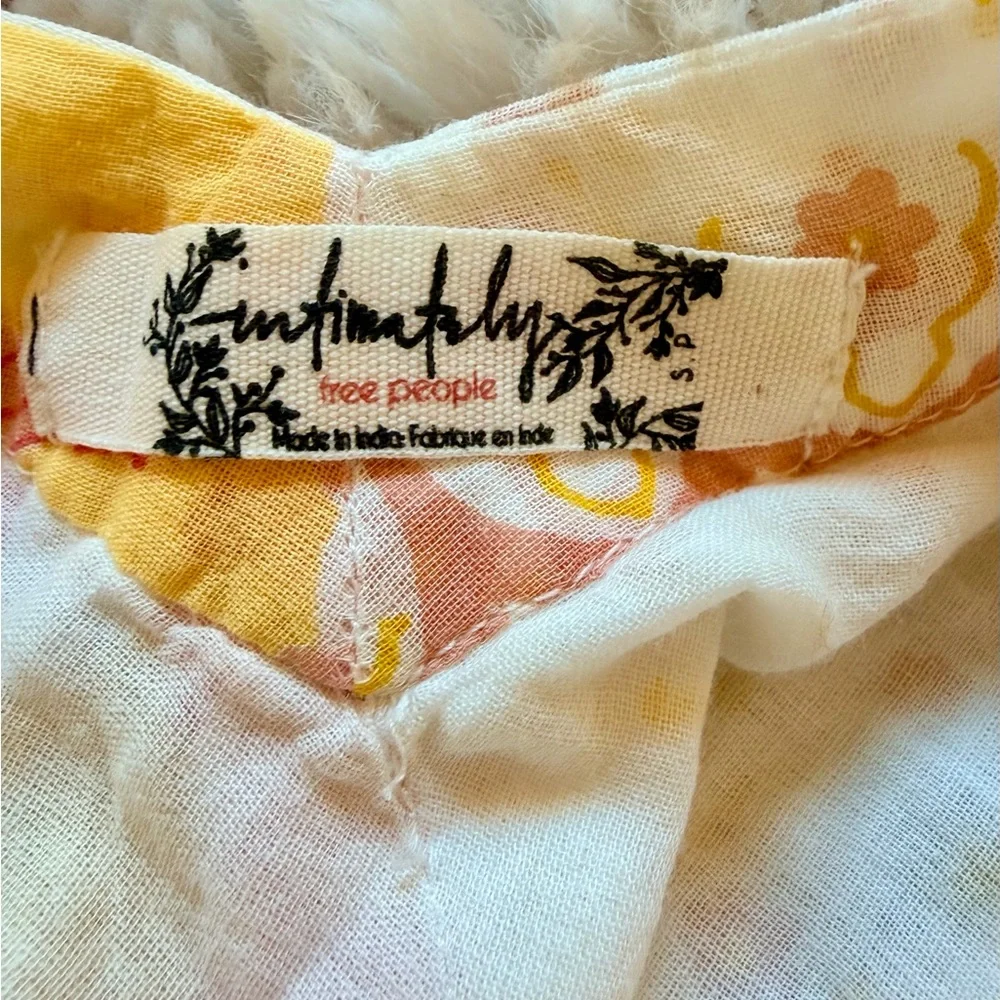 Free People Sweet Thing Mixed Print Bodysuit Marigold Combo Small NWOT - Picture 6 of 7